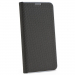 BOOKCARBO-A50 - Etui Galaxy A50 rabat latéral fonction stand coloris noir aspect carbone