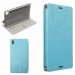 PUDINI-WALLM4BLEU - Etui folio pour Xperia M4-Aqua aspect fibres bleues rabat latéral articulé fonction stand