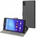 SESLI0165-XPZ5GRIS - Etui Xperia Z5 Muvit Slim-Folio rabat latéral gris logements cartes 