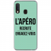 TPU0A20EAPEROTURQUOISE - Coque souple pour Samsung Galaxy A20e avec impression Motifs l'apéro recrute turquoise