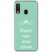 TPU0A20EBOUDERTURQUOISE - Coque souple pour Samsung Galaxy A20e avec impression Motifs Bouder pour mieux Régner turquoise