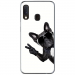 TPU0A20ECHIENVBLANC - Coque souple pour Samsung Galaxy A20e avec impression Motifs chien à lunettes sur fond blanc
