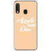 TPU0A20EDIEUBEIGE - Coque souple pour Samsung Galaxy A20e avec impression Motifs Appelle moi Dieu beige