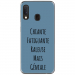 TPU0A20EGENIALEBLEU - Coque souple pour Samsung Galaxy A20e avec impression Motifs Chiante mais Géniale bleu
