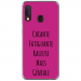 TPU0A20EGENIALEFUSHIA - Coque souple pour Samsung Galaxy A20e avec impression Motifs Chiante mais Géniale fushia