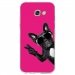 TPU0A52017CHIENVFUSHIA - Coque souple pour Samsung Galaxy A5-2017 SM-A520F avec impression Motifs chien à lunettes sur fond