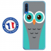 TPU0GALA70CHOUETTE1 - Coque souple pour Samsung Galaxy A70 avec impression Motifs chouette bleue et grise