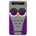 TPU0JUST5CHOUETTE6 - Coque souple pour Konrow Just5 avec impression Motifs chouette endormie mauve et grise