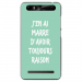TPU0JUST5RAISONTURQUOISE - Coque souple pour Konrow Just5 avec impression Motifs marre d'avoir raison turquoise