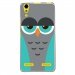 TPU0LK3CHOUETTE2 - Coque souple pour Lenovo K3 avec impression Motifs chouette endormie bleue et grise