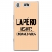 TPU0XZ1COMPAPEROBEIGE - Coque souple pour Sony Xperia XZ1 Compact avec impression Motifs l'apéro recrute beige