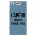 TPU0XZ1COMPAPEROBLEU - Coque souple pour Sony Xperia XZ1 Compact avec impression Motifs l'apéro recrute bleu