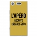 TPU0XZ1COMPAPEROOR - Coque souple pour Sony Xperia XZ1 Compact avec impression Motifs l'apéro recrute or