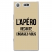 TPU0XZ1COMPAPEROTAUPE - Coque souple pour Sony Xperia XZ1 Compact avec impression Motifs l'apéro recrute taupe
