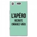 TPU0XZ1COMPAPEROTURQUOISE - Coque souple pour Sony Xperia XZ1 Compact avec impression Motifs l'apéro recrute turquoise