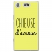 TPU0XZ1COMPCHIEUSEJAUNE - Coque souple pour Sony Xperia XZ1 Compact avec impression Motifs Chieuse d'Amour jaune