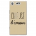 TPU0XZ1COMPCHIEUSETAUPE - Coque souple pour Sony Xperia XZ1 Compact avec impression Motifs Chieuse d'Amour taupe