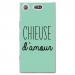 TPU0XZ1COMPCHIEUSETURQUOISE - Coque souple pour Sony Xperia XZ1 Compact avec impression Motifs Chieuse d'Amour turquoise