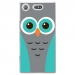 TPU0XZ1COMPCHOUETTE1 - Coque souple pour Sony Xperia XZ1 Compact avec impression Motifs chouette bleue et grise