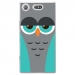 TPU0XZ1COMPCHOUETTE2 - Coque souple pour Sony Xperia XZ1 Compact avec impression Motifs chouette endormie bleue et grise