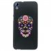 TPU1DES626SKULLFLEUR - Coque souple pour HTC Desire 626 avec impression Motifs crâne en fleurs