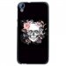 TPU1DES626SKULLFLOWER - Coque souple pour HTC Desire 626 avec impression Motifs skull fleuri