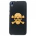 TPU1DES626SKULLOR - Coque souple pour HTC Desire 626 avec impression Motifs tête de mort aspect or