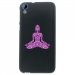 TPU1DES820BOUDDHAMAUVE - Coque Souple en gel noir pour HTC Desire 820 avec impression Motifs bouddha mauve