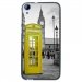 TPU1DES820CABINEUKJAUNE - Coque Souple en gel noir pour HTC Desire 820 avec impression Motifs cabine téléphonique UK jaune