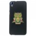 TPU1DES820CHOUETTE - Coque Souple en gel noir pour HTC Desire 820 avec impression Motifs chouette psychédélique