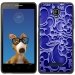 TPU1FOVAARABESQUEBLEU - Coque Souple en gel noir pour Orange Fova avec impression Motifs arabesque bleu