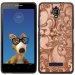 TPU1FOVAARABESQUEBRONZE - Coque Souple en gel noir pour Orange Fova avec impression Motifs arabesque bronze