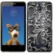 TPU1FOVAARABESQUENOIR - Coque Souple en gel noir pour Orange Fova avec impression Motifs arabesque noir