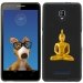 TPU1FOVABOUDDHAOR - Coque Souple en gel noir pour Orange Fova avec impression Motifs bouddha or