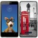 TPU1FOVACABINEUK - Coque Souple en gel noir pour Orange Fova avec impression Motifs cabine téléphonique UK rouge