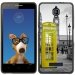 TPU1FOVACABINEUKJAUNE - Coque Souple en gel noir pour Orange Fova avec impression Motifs cabine téléphonique UK jaune