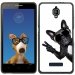 TPU1FOVACHIENVBLANC - Coque Souple en gel noir pour Orange Fova avec impression Motifs chien à lunettes sur fond blanc