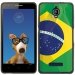 TPU1FOVADRAPBRESIL - Coque Souple en gel noir pour Orange Fova avec impression Motifs drapeau du Brésil