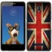 TPU1FOVADRAPUKVINTAGE - Coque Souple en gel noir pour Orange Fova avec impression Motifs drapeau UK vintage
