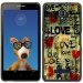 TPU1FOVALOVEVINTAGE - Coque Souple en gel noir pour Orange Fova avec impression Motifs Love Vintage