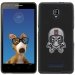 TPU1FOVASKULLCASQUE - Coque Souple en gel noir pour Orange Fova avec impression Motifs tête de mort avec un casque de mot