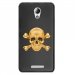 TPU1LENOVOBSKULLOR - Coque souple pour Lenovo B avec impression Motifs tête de mort aspect or