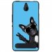 TPU1LUMIA550CHIENVBLEU - Coque souple pour Microsoft Lumia 550 avec impression Motifs chien à lunettes sur fond bleu
