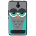 TPU1LUMIA550CHOUETTE2 - Coque souple pour Microsoft Lumia 550 avec impression Motifs chouette endormie bleue et grise