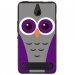 TPU1LUMIA550CHOUETTE5 - Coque souple pour Microsoft Lumia 550 avec impression Motifs chouette mauve et grise