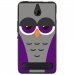 TPU1LUMIA550CHOUETTE6 - Coque souple pour Microsoft Lumia 550 avec impression Motifs chouette endormie mauve et grise