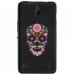 TPU1LUMIA550SKULLFLEUR - Coque souple pour Microsoft Lumia 550 avec impression Motifs crâne en fleurs