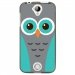 TPU1Z320CHOUETTE1 - Coque souple pour Acer Liquid Z320 avec impression Motifs chouette bleue et grise