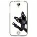 TPU1Z330CHIENVBLANC - Coque souple pour Acer Liquid Z330 avec impression Motifs chien à lunettes sur fond blanc