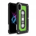 TPUCASSETTE-IPXVERT - Coque souple aspect cassette audio iPhone X coloris noir et vert